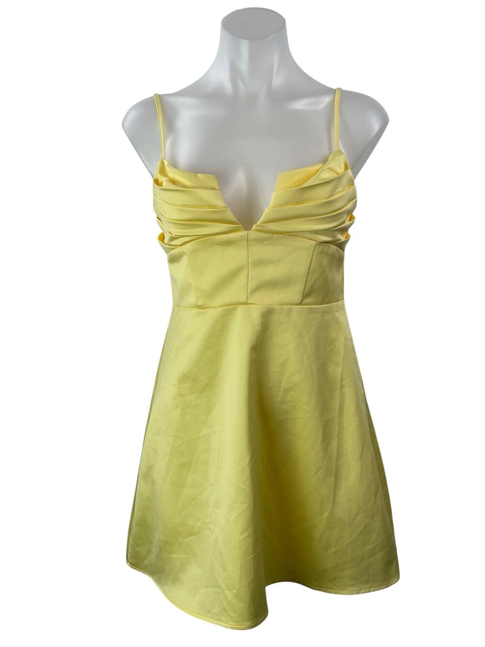 Princess Polly Della Womens Yellow Sleeveless Silky Camisole A-line Mini Dress 6